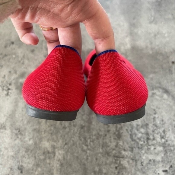 rothy’s bright red rounded toe knit flats womens size 8 - Picture 5 of 8